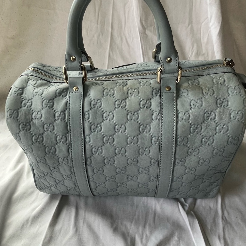 Gucci Guccissima Light Blue Leather Joy Boston Bag - Picture 3 of 8
